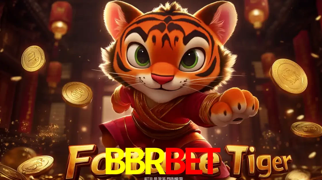 O carismático mascote do jogo de slot Fortune Tiger, um tigre fofo em pose de artes marciais, pronto para trazer sorte e multiplicadores de ganhos no cassino online BBRBET.