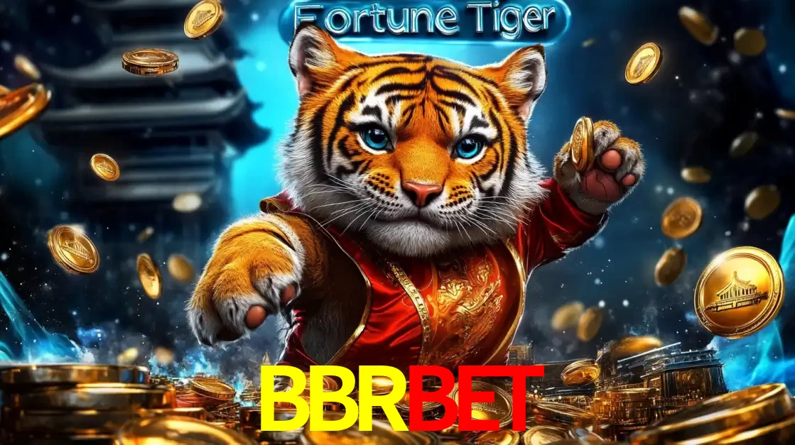 Imagem promocional do jogo de slot Fortune Tiger, com um tigre majestoso em traje tradicional cercado por uma fortuna em moedas de ouro, disponível agora no cassino BBRBET.