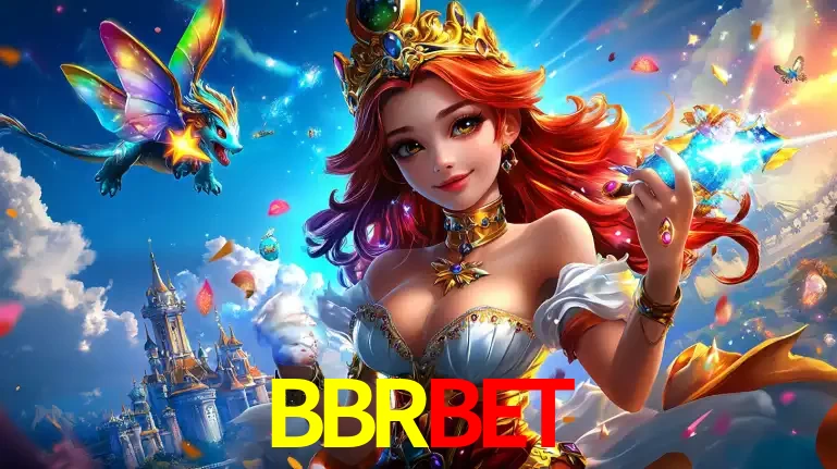 A princesa de um reino de fantasia mágico, com seu pequeno dragão, apresentando um mundo de prêmios encantados nos jogos de caça-níqueis do cassino BBRBET.